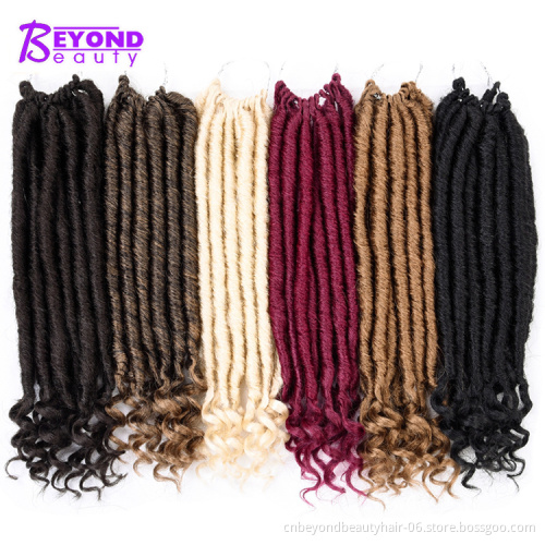salon packaging Faux Locs Curly Crochet Braiding Hair 14 18 Inch Goddess Faux Locks Hair Synthetic Crochet Braids Hair Extension